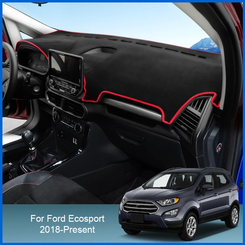 

For Ford Ecosport 2018-Present RHD&LHD Auto Dashboard Cover Protective Pad Artificial Interior Sunshade Carpet Car Accessories