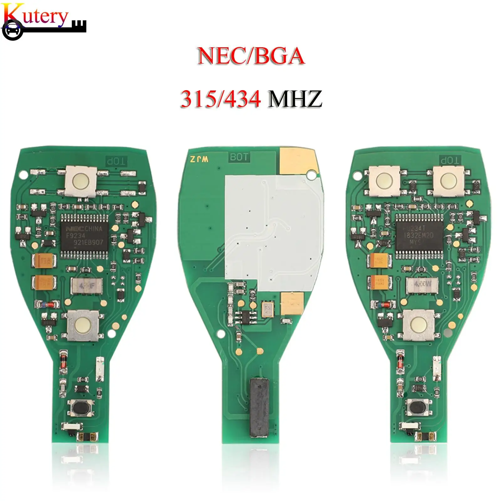 Jingyuqin placa de circuito chave inteligente remota para mercedes benz 300 série c-class m sprinter nec/bga 2/3/4 botões 315/433mhz