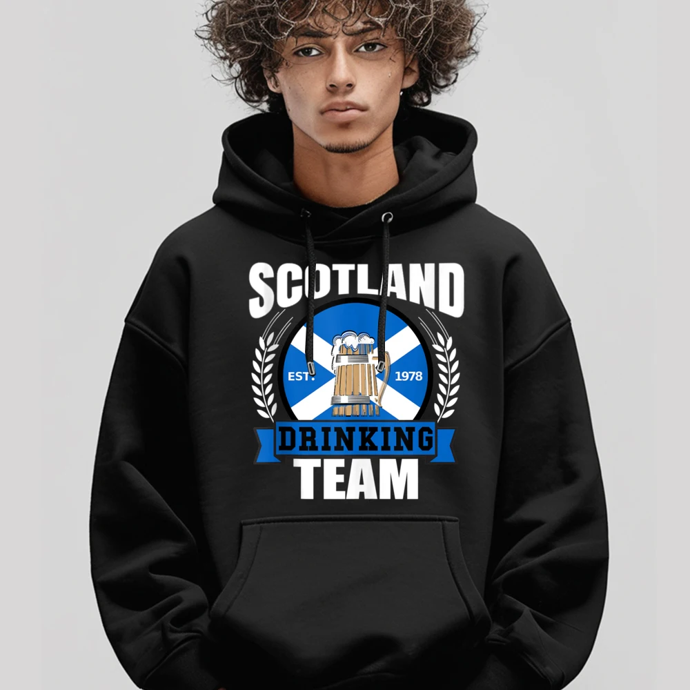 

Hoodies Scotland Drinking Team Funny Scottish Hoodies Summer Discount Slogan long Sleeve O-Neck Mens Hoodies Slogan