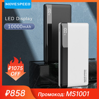 MOVESPEED K10 Power Bank 10000mAh Dual USB A Ports Fast Charging External Large Battery for iPhone 15Pro Samsung S23 Xiaomi 14