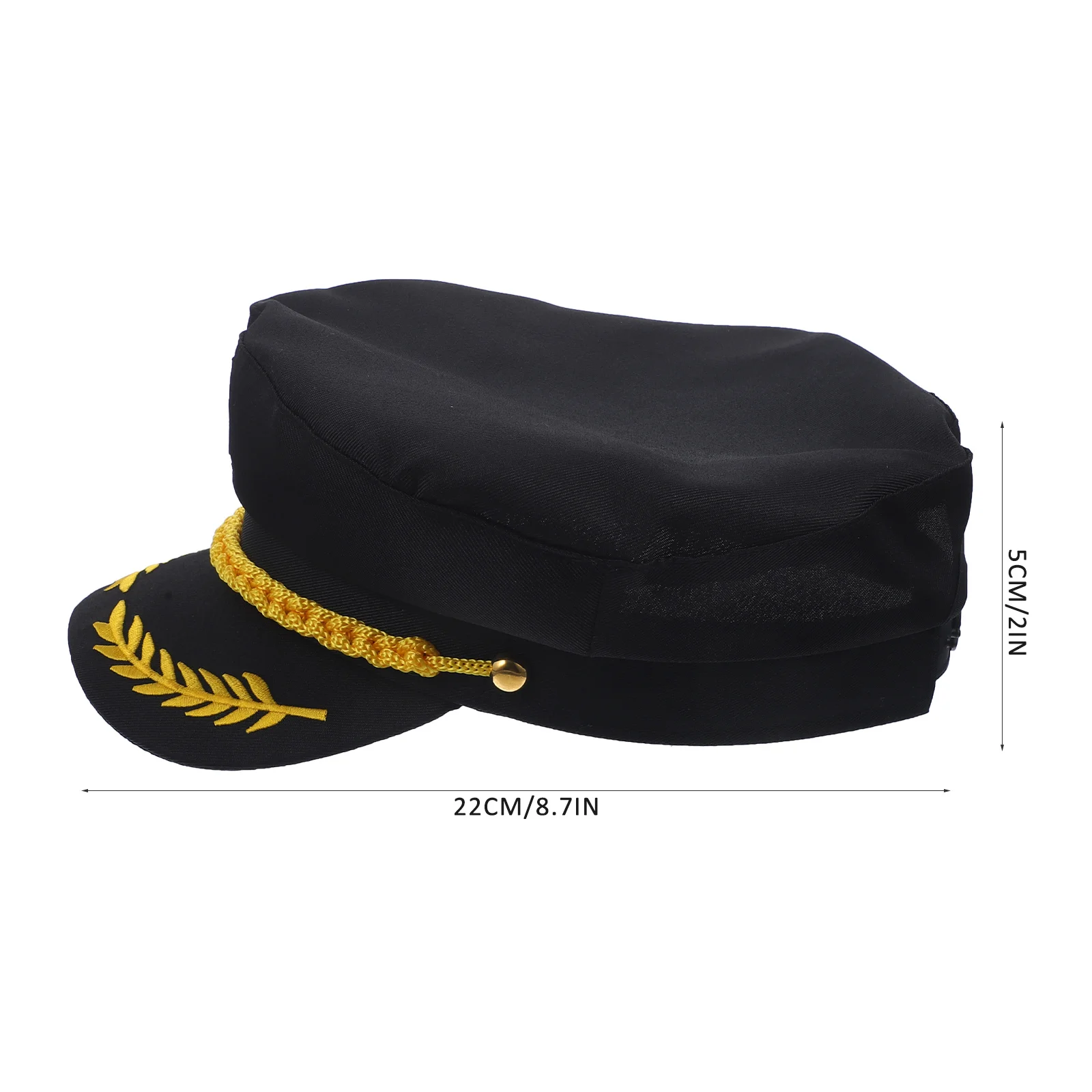 1pc Navy Captain Hat Embroidered Black Adult Sailor Costume Cap Lightweight Cosplay Gift For Kids Men Women Decor Accessory