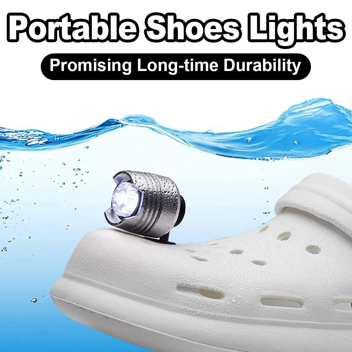 

1 Pair Portable Spotlights Shoes Lights Slipper Night Light Waterproof Nightlight Aluminum Alloy Led Slippers Clip On Shoeslight
