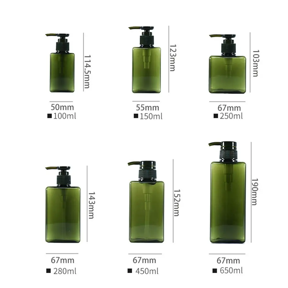 650ml Square Clear Bottle Liquid Soap Whipped Mousse Points Bottling Shampoo Lotion Shower Gel Pump Bottlesnding Soap Dispenser