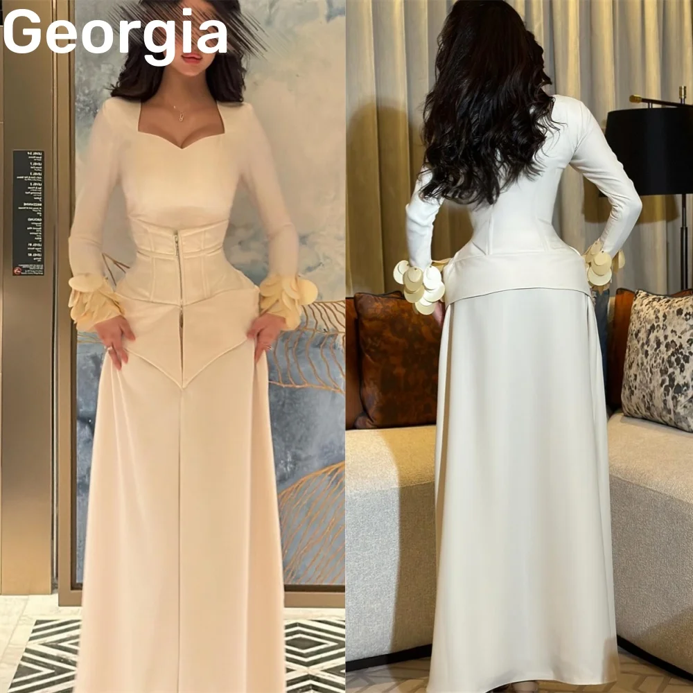 

Платья для торжественных случаев На заказ Трапеция с квадратным вырезом длиной до пола и рюшами Роскошные вечерние платья на молнии с длинными рукавами Vesti