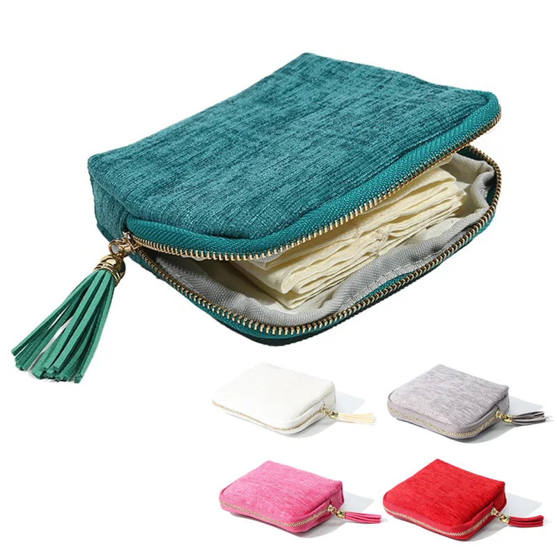 

Portable Multi-layer Tassel Jewelry Storage Bag Travel Jade Bracelet Large-capacity Zipper Jewelry Packaging Bag Organizer