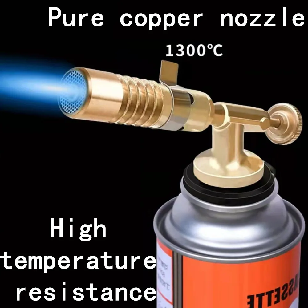 Copper Butane Burner Welding Gas Torch Flame Gun Brazing Flamethrower Outdoor Camping BBQ Portable Soldering Heat Gun