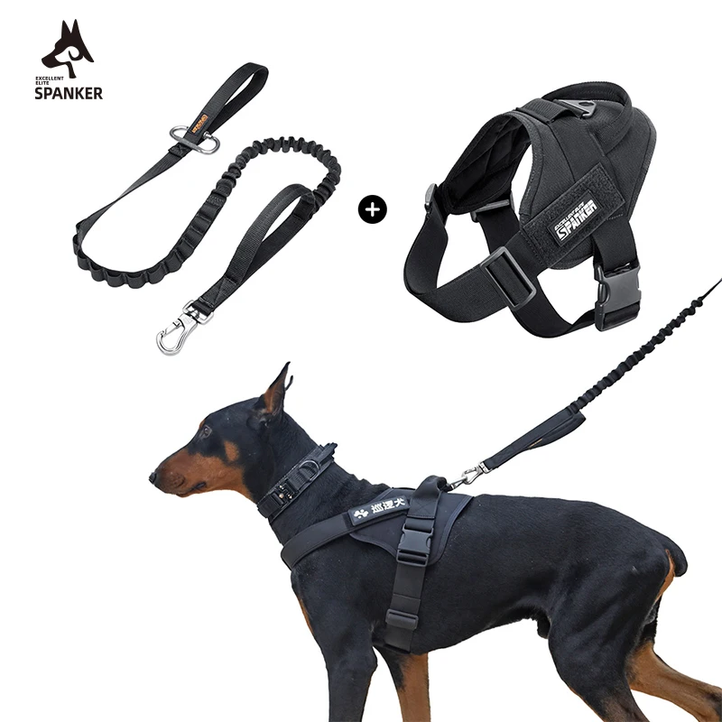 

Tactical Dog Harness Leash Set Pet German Shepherd Malinois Training Walking Vest Dog Harness And Collar For Medium Large Dogs