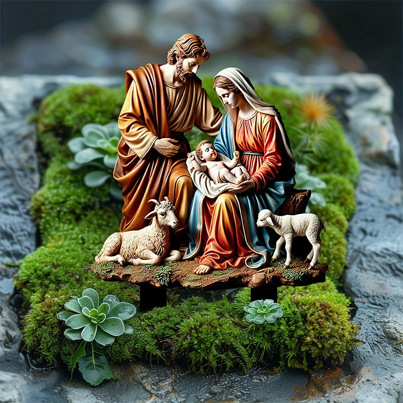 Jesus Garden Stakes Baby Jesus Nativity Scene Decor Decorative Stakes for Outdoor Garden Yard, Christmas Ornaments