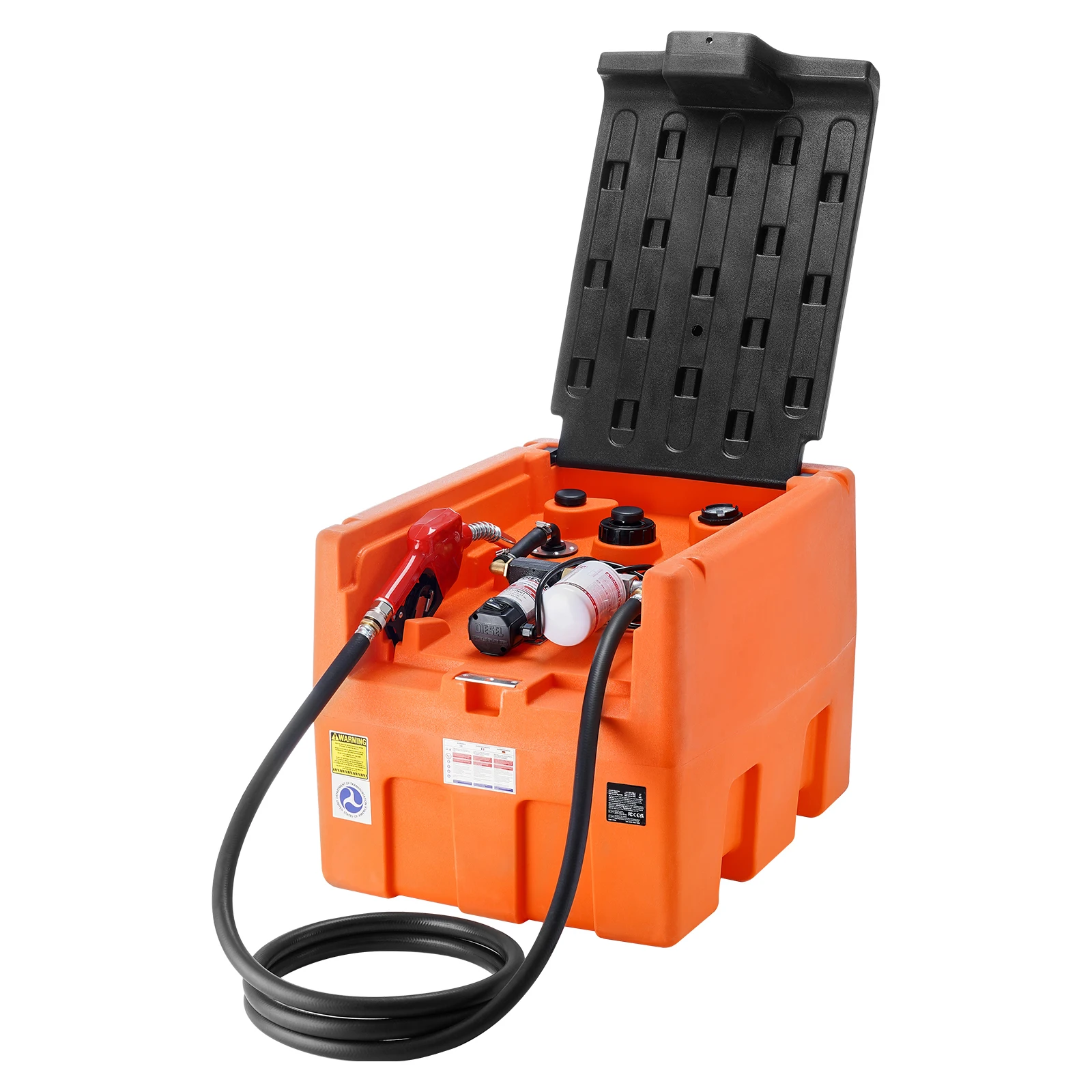 

SucceBuy 48Gal Portable Diesel Tank 10.6GPM Flow Rate Fuel Tank with 12V Electric Transfer Pump & Hose for Oil Transportation