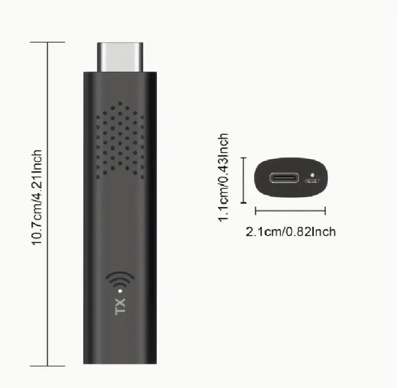 Dcolor Wireless HD Transmitter and Receiver 1080P 60Hz HD Extender Kit for Media Streaming, Maximum 30M(98ft) Range, Low Latency