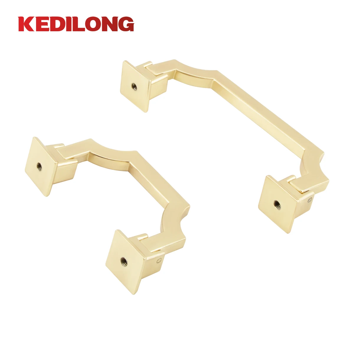 KEDLO Furniture Hardware Modern Simple Bridge Type Flat Gold Handle Nordic Style Drawer Cabinet Zinc Alloy Handle Cabinet Handle
