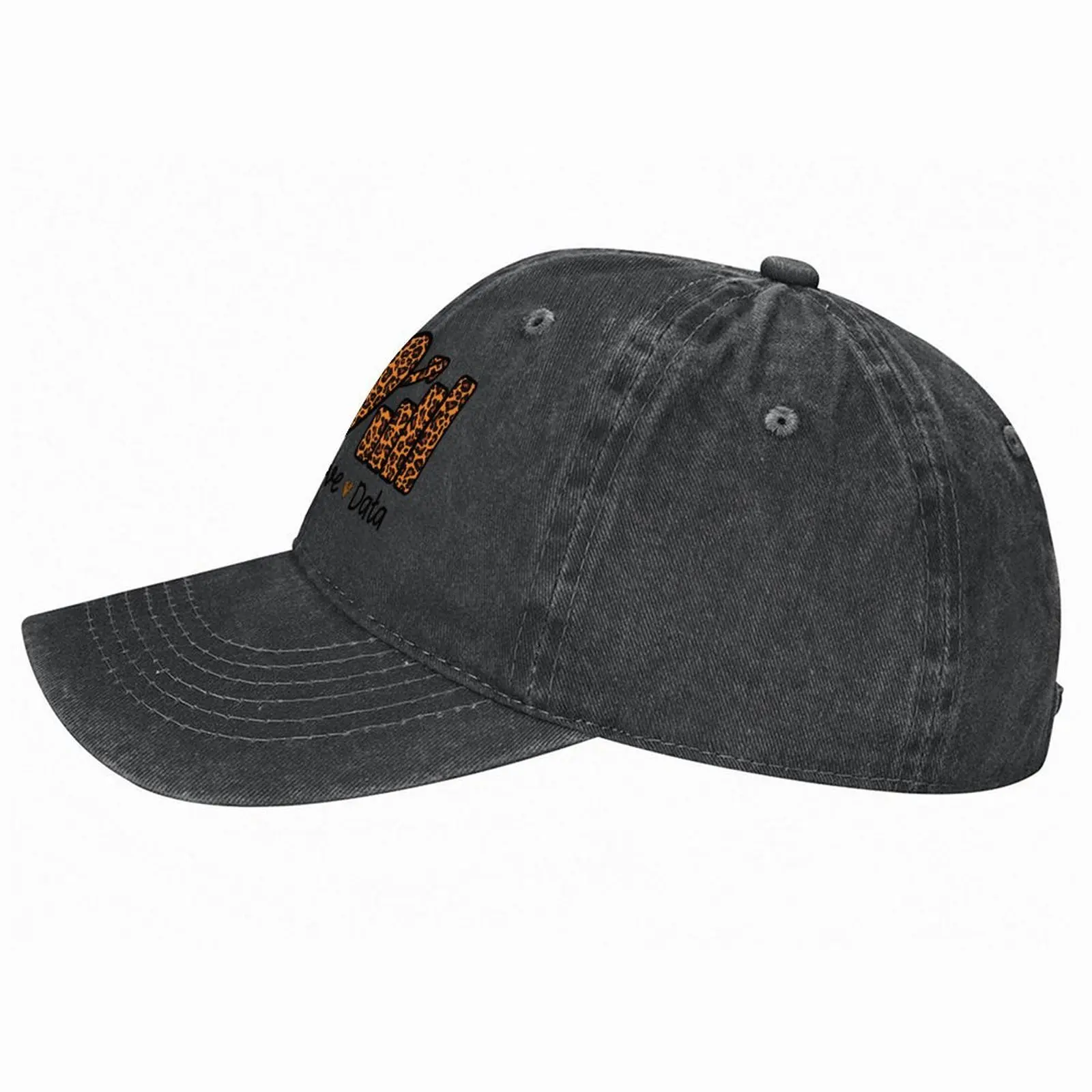 Peace Love Data Leopard Data Analyst Science Gift Funny Data Scientist Baseball Cap Golf Hat Man Golf Wild Ball Hat Female Men's view 3