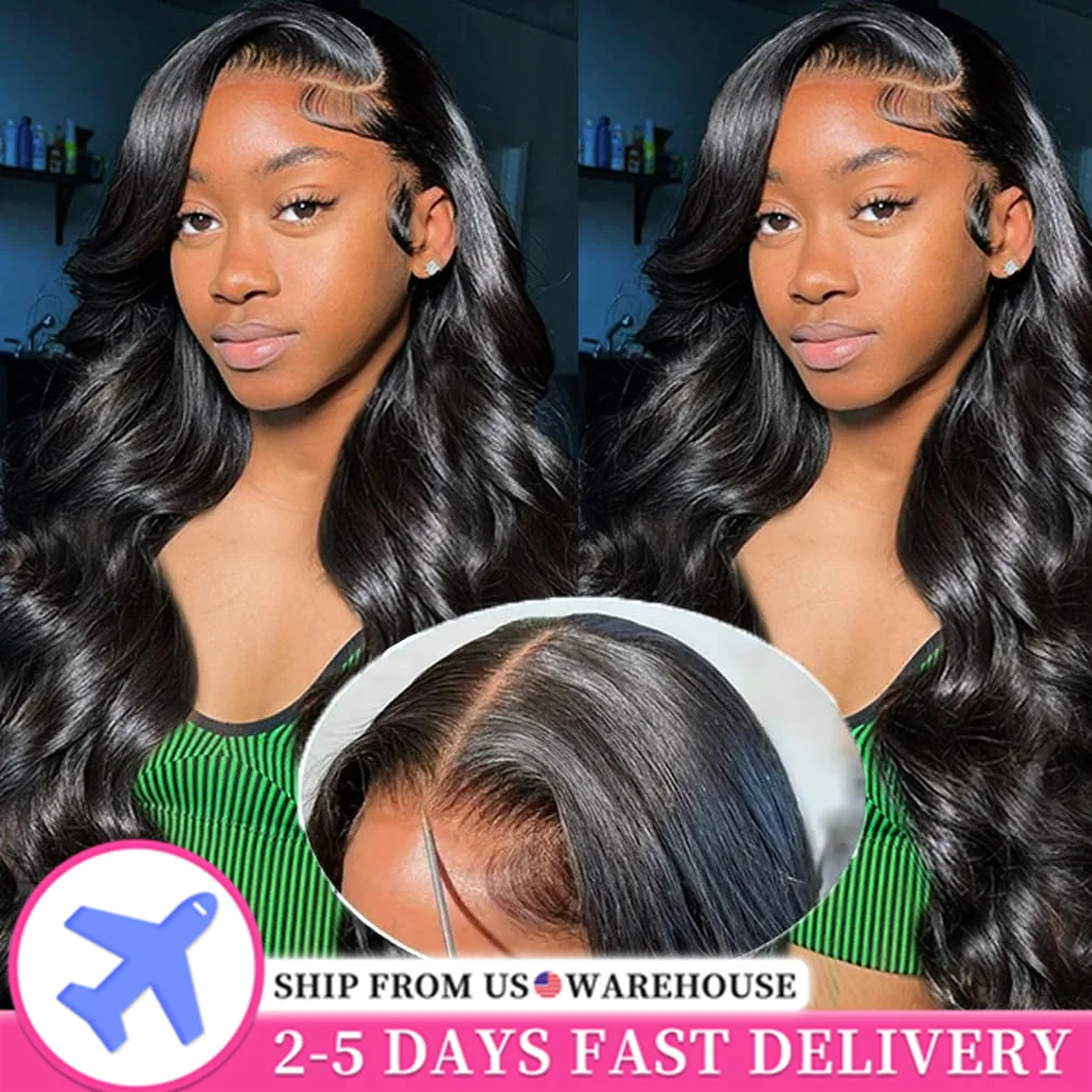 38inch Glueless Wig Human Hair Ready To Wear Body Wave Glueless Preplucked Wear And Go Wigs 6X4 5x5 Lace Front Wigs PreCut Lace