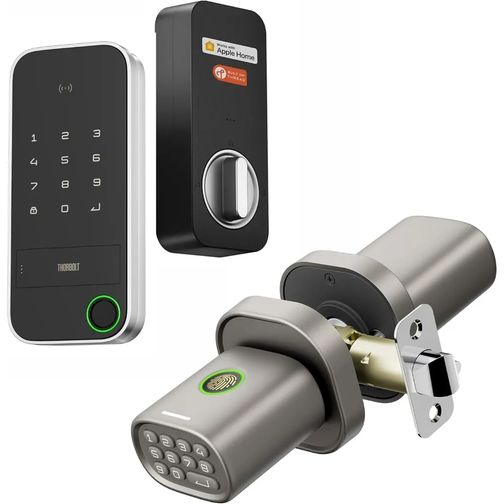 HomeKit [ Fechadura X1 Prata + Maçaneta MK1 Titânio]