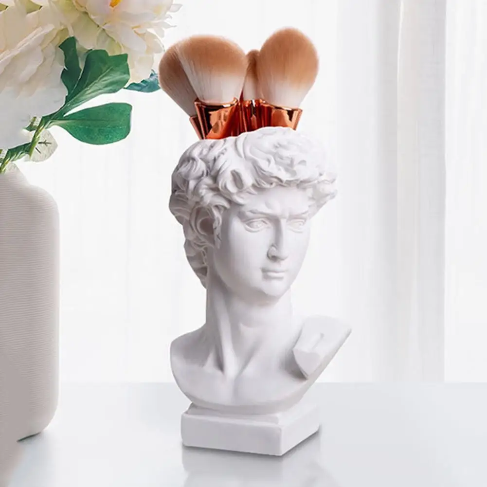 Makeup Brush Pen Storage Holder Nordic Style Home Decor Vases Resin David Statues Creative Sculptures Room Decor Gifts