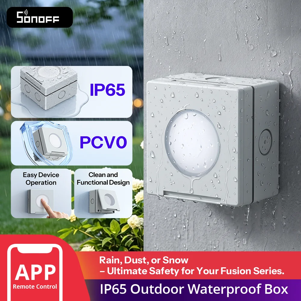 Image of SONOFF EWPB Fusion Serie IP65 Wetterfeste Outdoor Wasserdichte Box Weiches Transparentes Druckfenster V-0 Flammhemmendes PC-Gehäuse