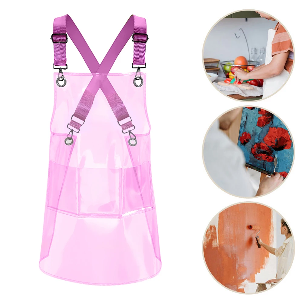 Fashion Barber Apron Oil Resistant Waterproof Clear Apron Reusable TPU for Kitchen Hair Salon Barber Barista Household Supplies