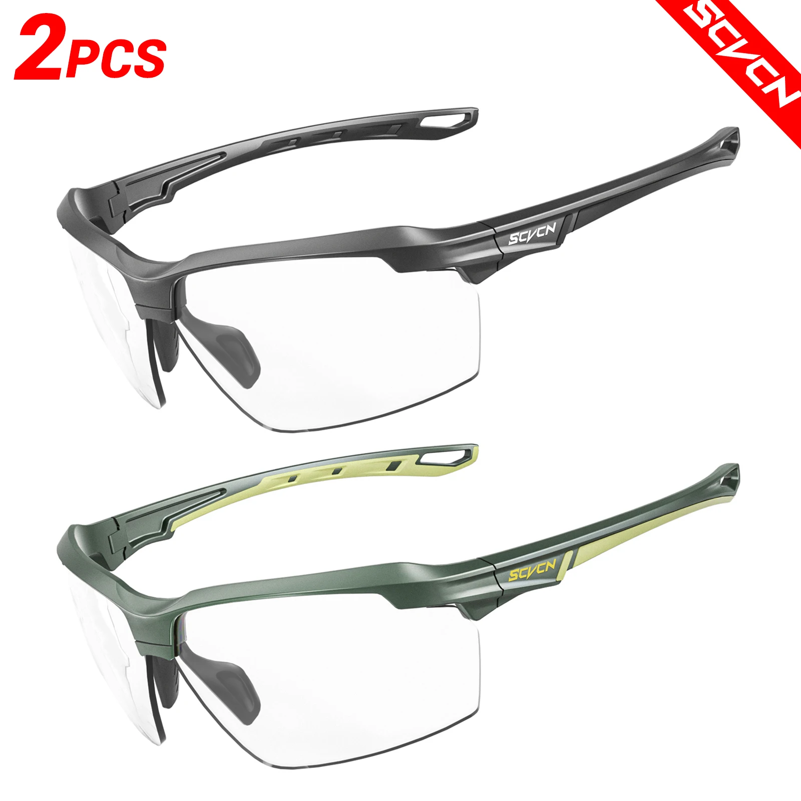 SCVCN Photochromic Cycling Sunglasses Glasses Bike MTB Bicycle Hiking Golf UV400 Sports Glasses for Men Women Baseball