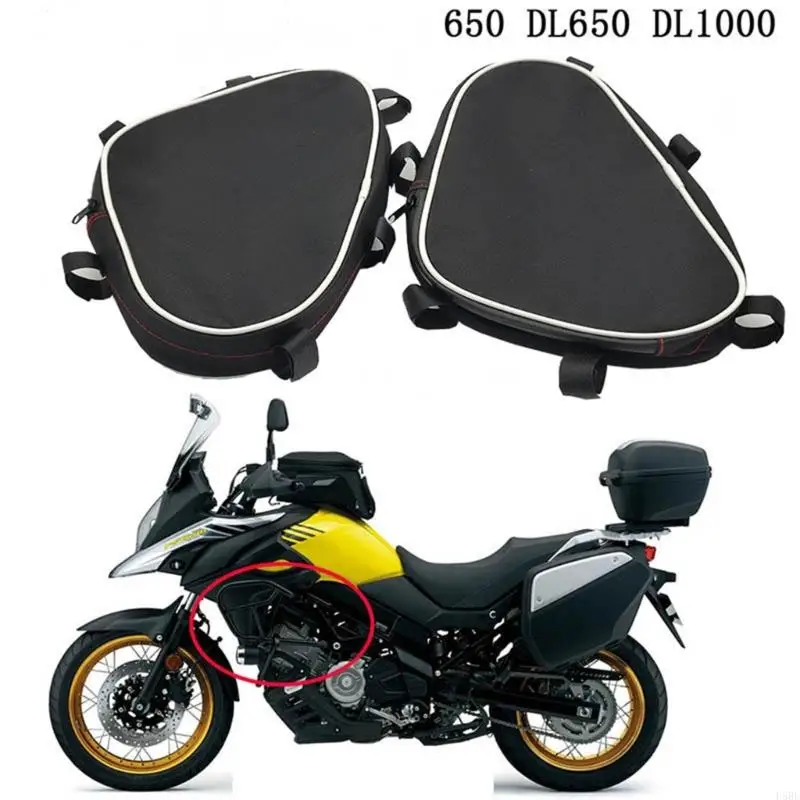 

2pcs Motorcycle Frame Crash Bars Waterproof Bag for DL650 DL1000 Repair Tool Placement Bags Dustproof Tool Black