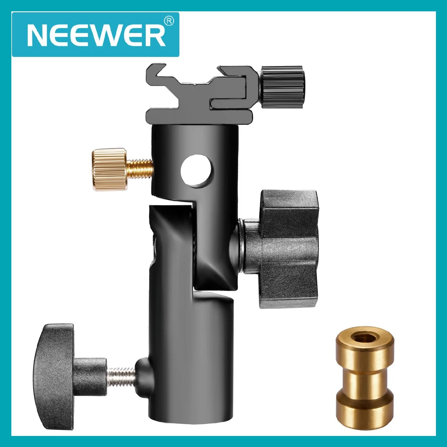 Neewer E Type Flash Bracket Hot Shoe Speedlite Umbrella Mount Holder for All Hot Shoe Flashes Except Sony and Minolta