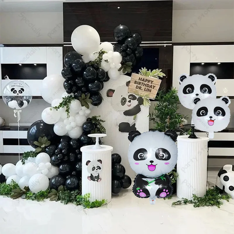 98Pcs Panda Balloon Garland Black White Latex Balloons Children\'s Day Air Globos Birthday Party Decorations Baby Shower Supplies