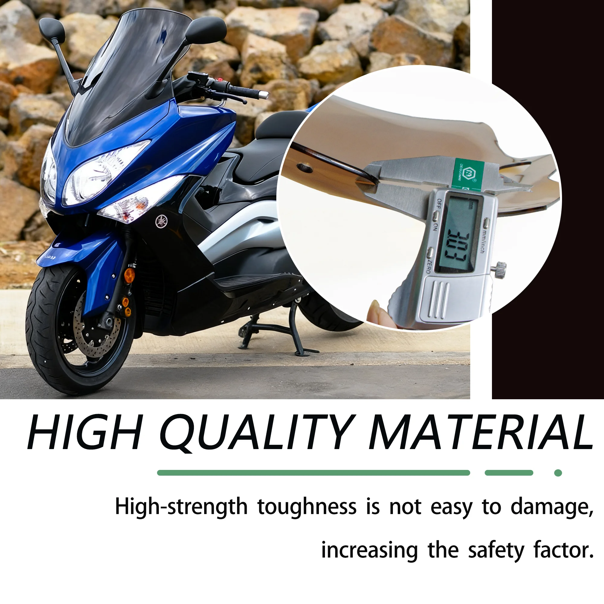 오토바이 앞 유리 윈드 스크린 Yamaha TMAX500 TMAX 500 2008 - 2011 T-MAX T-MAX500 2009 2010 에어 디플렉터 스포일러 썸네일 5