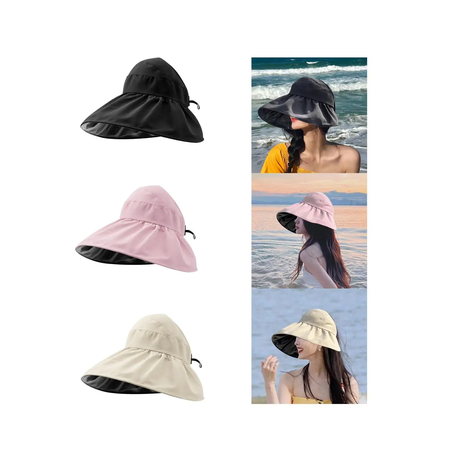 Cappello da sole a tesa larga da donna cappello estivo Casual protettivo solare alla moda