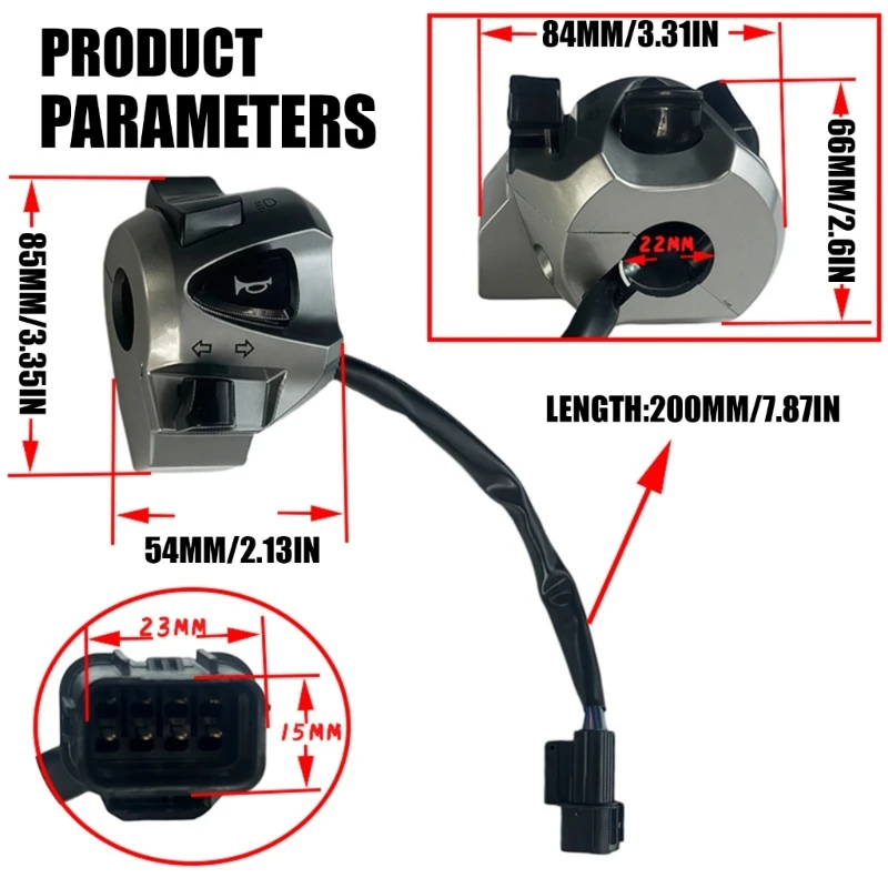 Integrated-Harness Handlebar Control Component 5 A for SCOOPY Repair Tasks