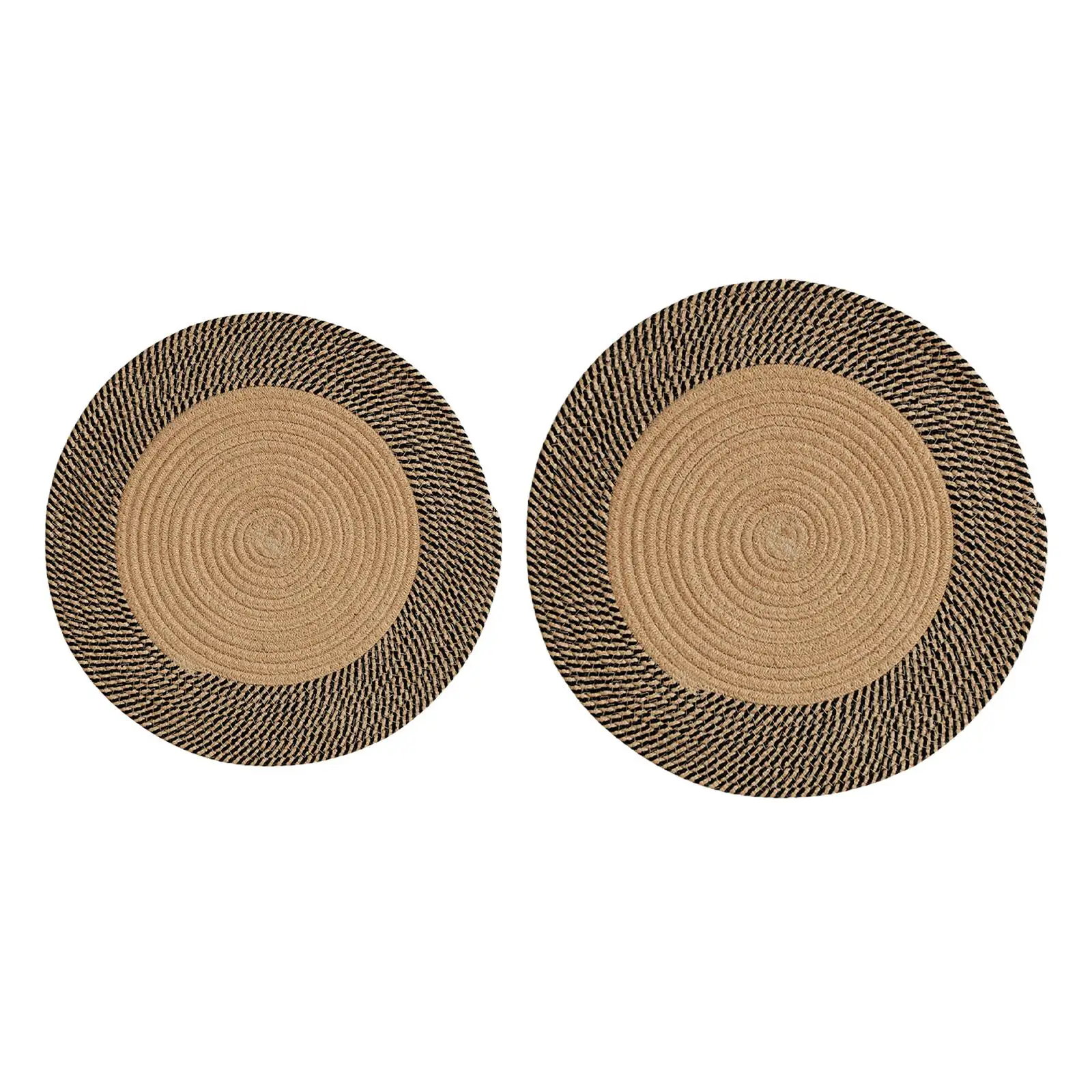 

Jute Braided Rug Hand Woven Round Farmhouse Rug Sofa Foot Pad Kitchen Rug for