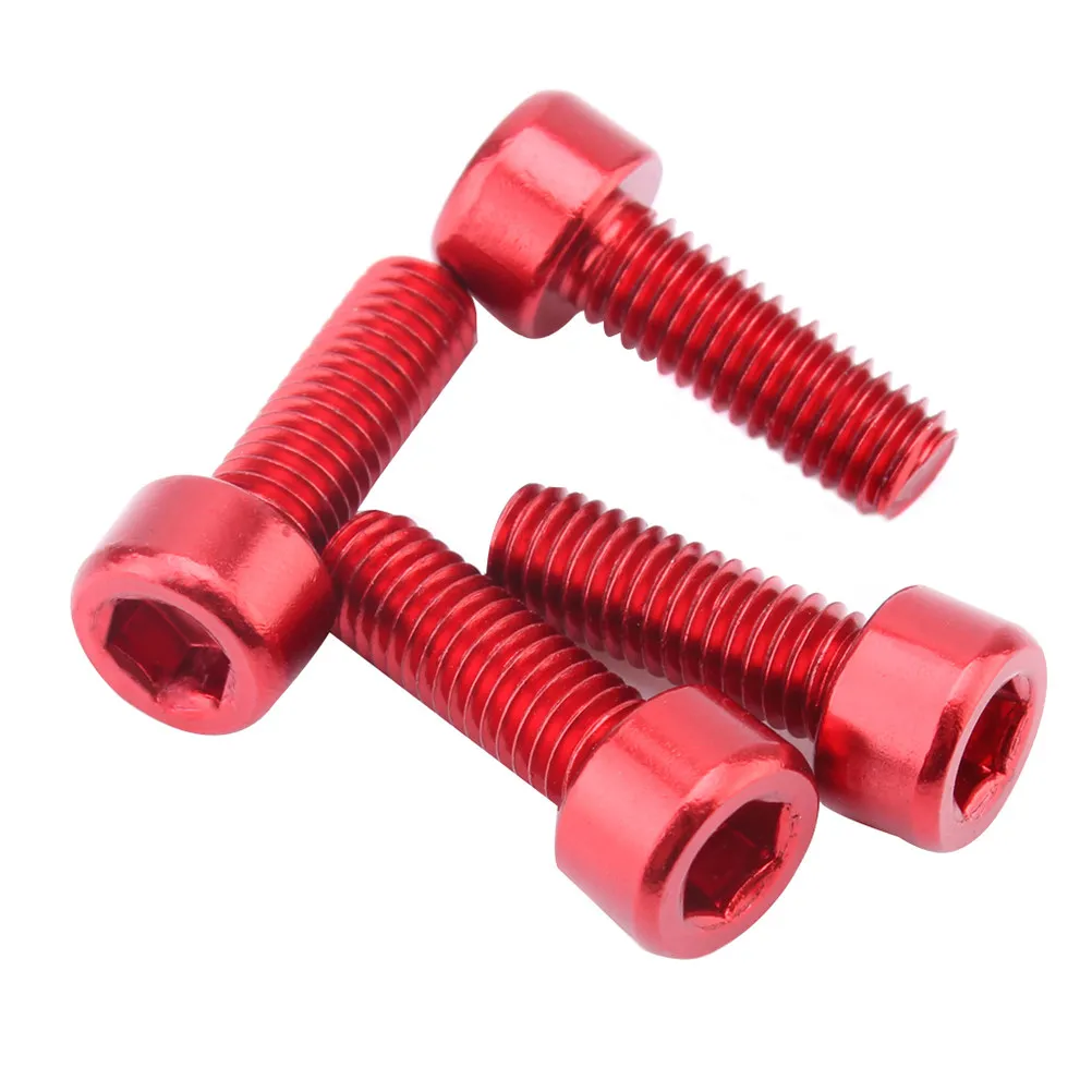 4Pcs M5x15mm Titanium Aluminum Alloy Bike Screws Cnc Machined Anodized Water Bottle Cage Mount Bolts for Bicycle Motorcycle