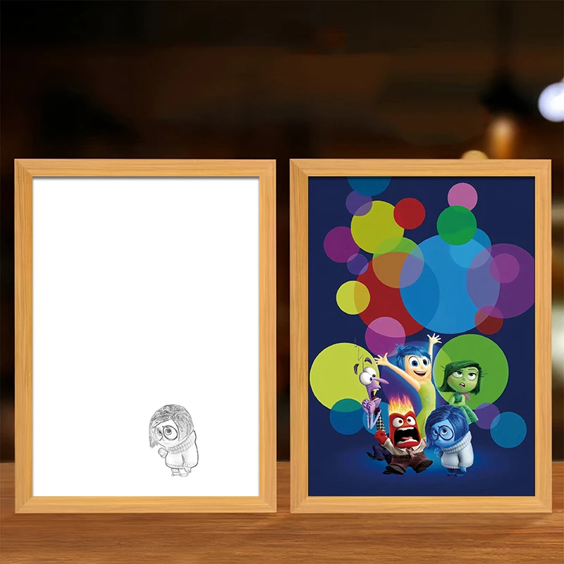 Cartoon Movie Inside Out 2 Brinquedos de Desenho Leve para Crianças, Ansiedade Raiva, Desgosto Mental Medo Luz noturna, Alegria, Natal Presentes