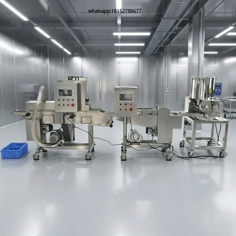 Industrial Food Processing Line for Frozen Patty | Breading Frying Compatible