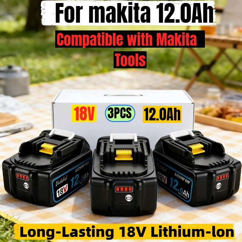 

Original For Makita 18V 8.0Ah/ 10.0Ah 12.0Ah lithium battery, for Makita BL1815 BL1830 BL1840 BL1850B 18V power tool battery.