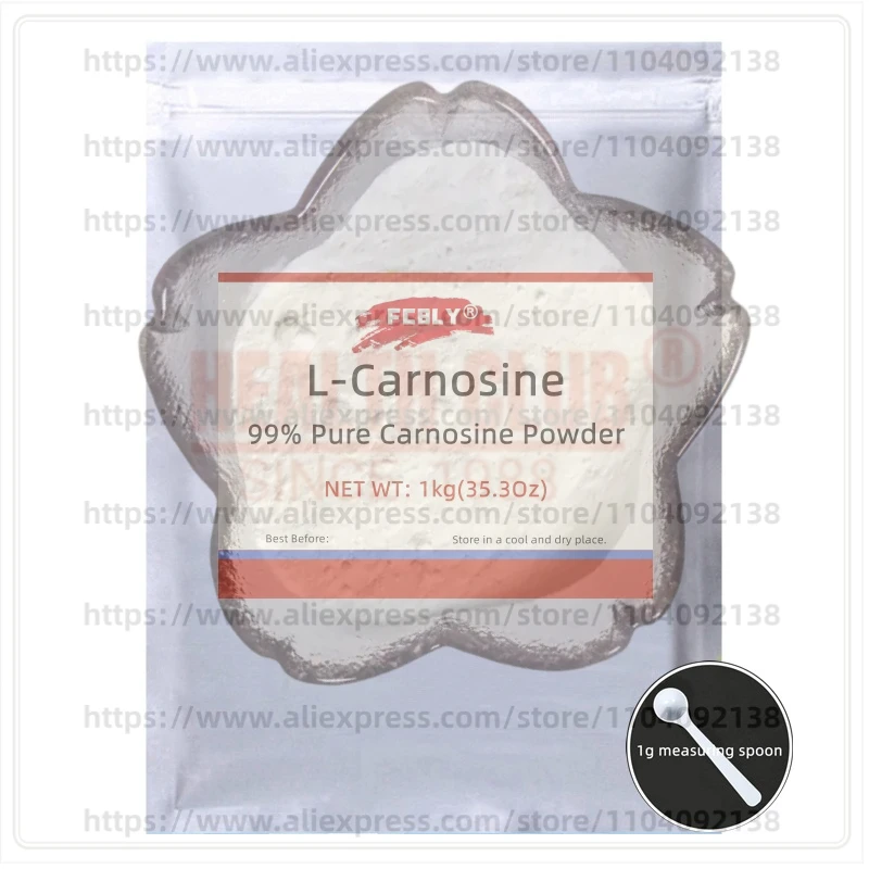 50-1000g L -Carnosine Powder,99% Carnosine Powder Delays Aging Aluminum Foil Bags Fast door to door Global Delivered