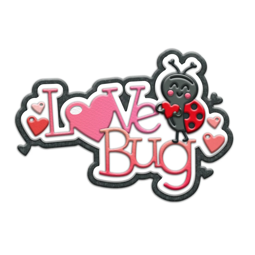 MangoCraft Cute Love Bug Cutting Dies Valentine\'s Day DIY Scrapbooking Supplies Metal Dies Knife Mold For Cards Albums Decor