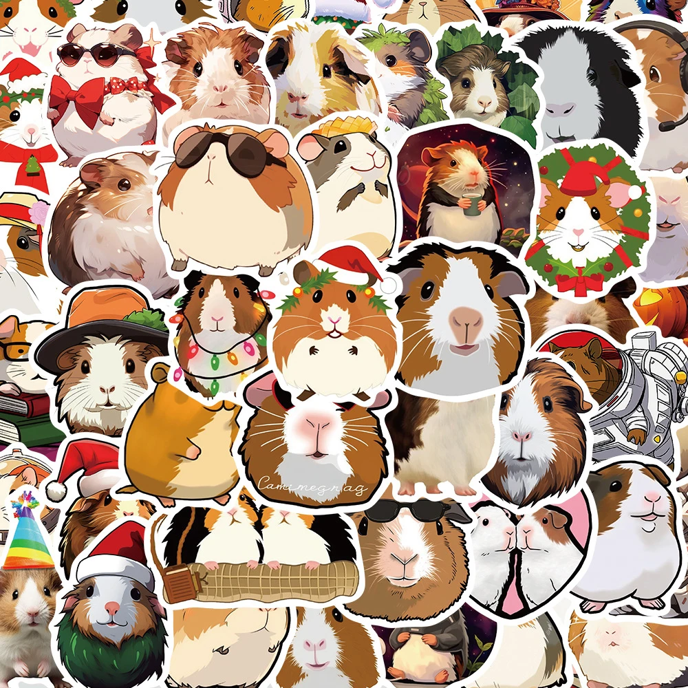 

10/30/50pcs Cartoon Cavia Porcellus Graffiti Stickers Decals Laptop Notebook Suitcase Phone Guitar Scrapbook Decoration Sticker