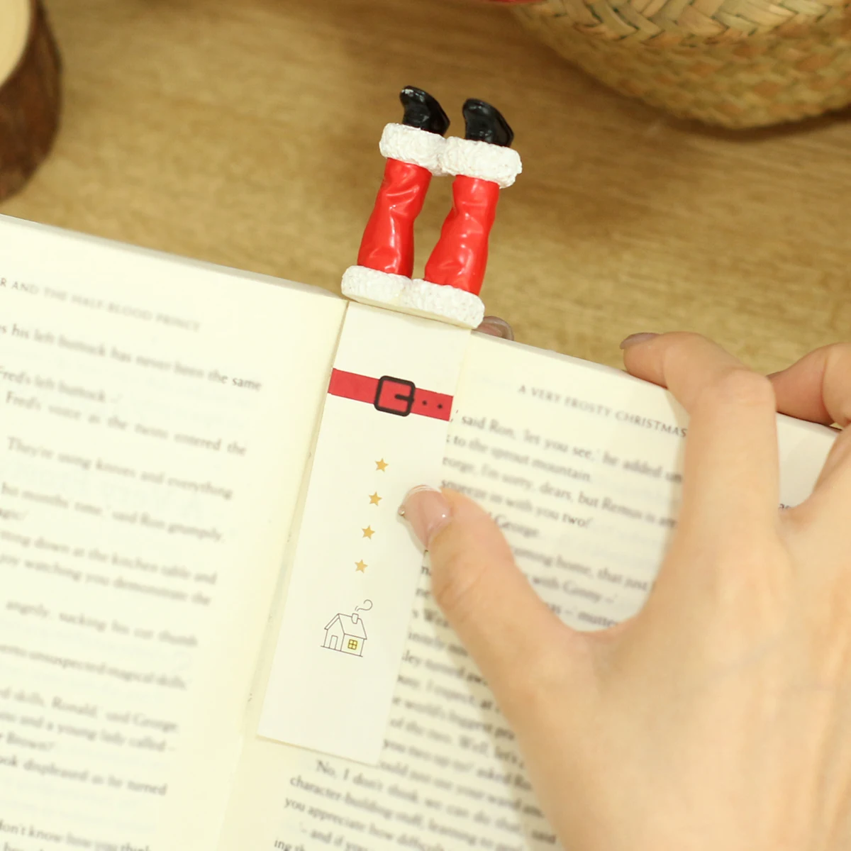 Stationery Books - Christmas 3D Boot Bookmark, Resin Santa