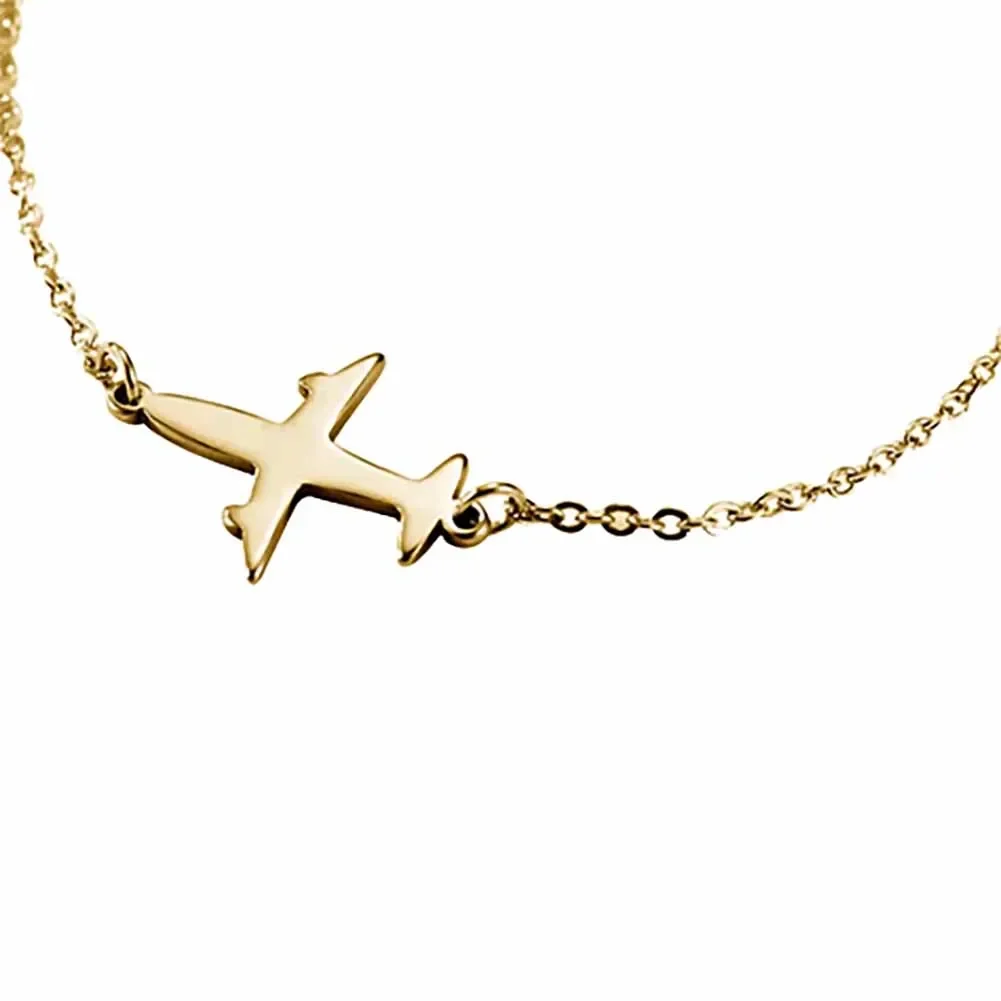 30 colliers d'avion couleur or en acier inoxydable