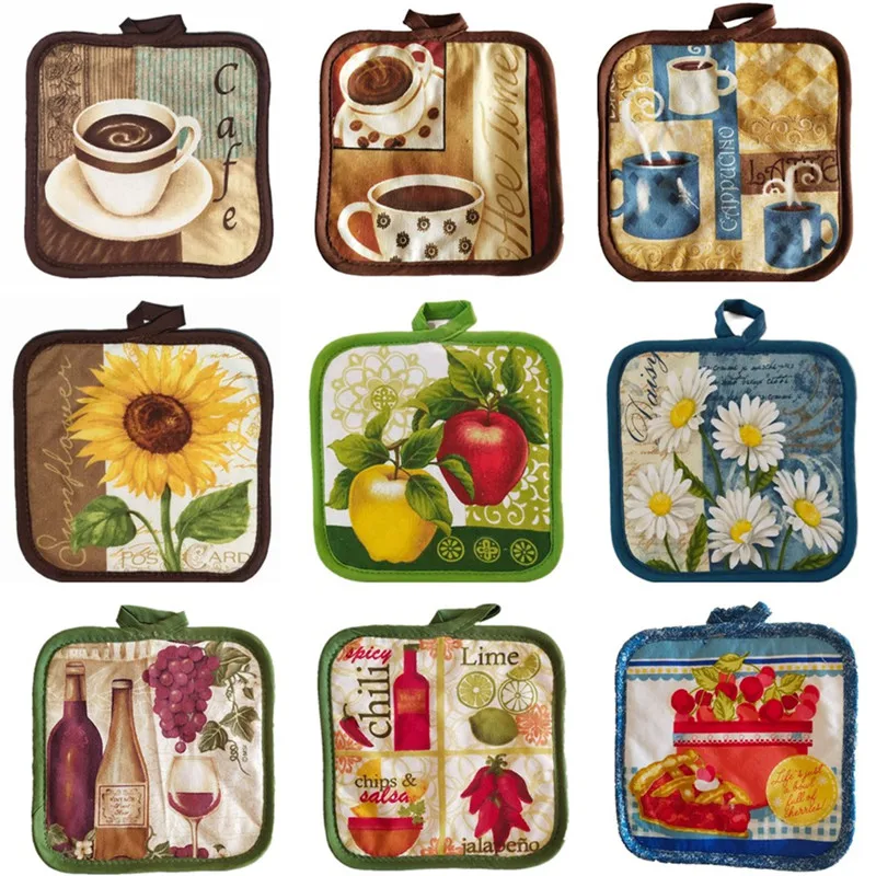 

5Pcs/pack 16x16cm Square Sewing Cotton Heat Resistant Holder Kitchen Table Placemat Home Decoration Mat