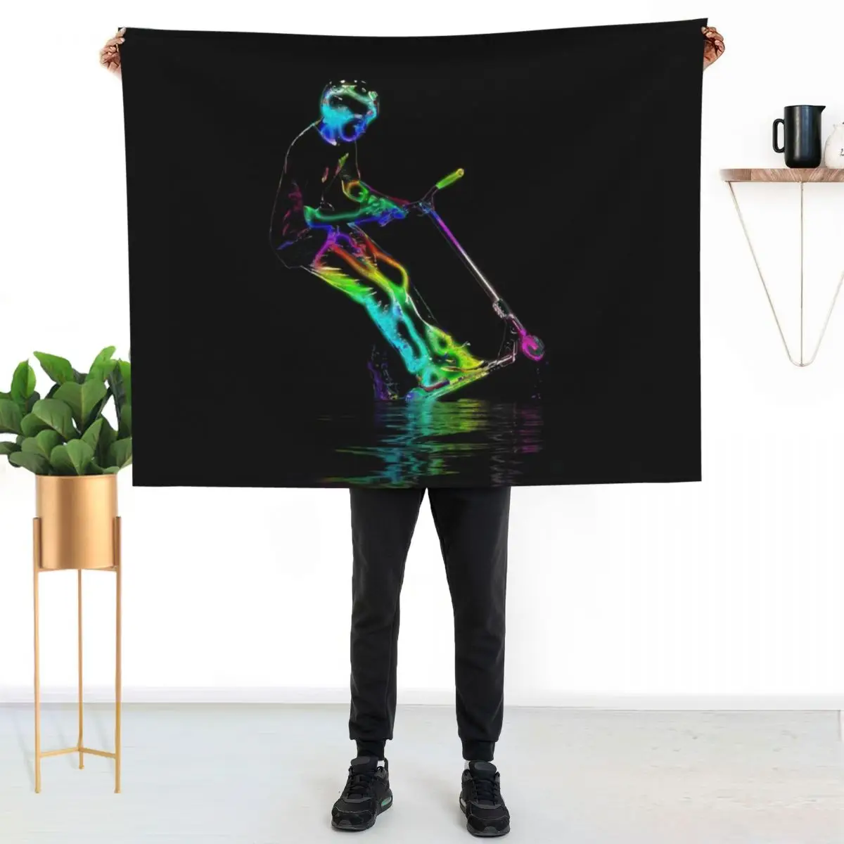 Puddle Jumping - Scooter Boy Throw Blanket Fashion Sofas wednesday Extra Large Throw warm winter Stuffeds anime Blankets