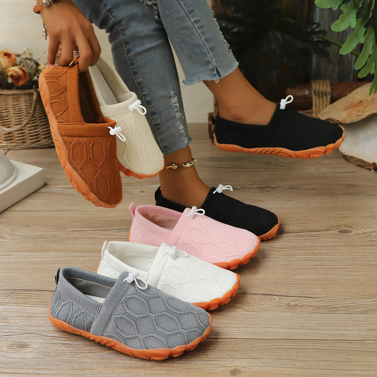 Women Slip on Loafers Mesh Breathable Non-Slip Minimalist Comfortable Walking Shoes 2026 Beach Outdoor Running Sneakers Women