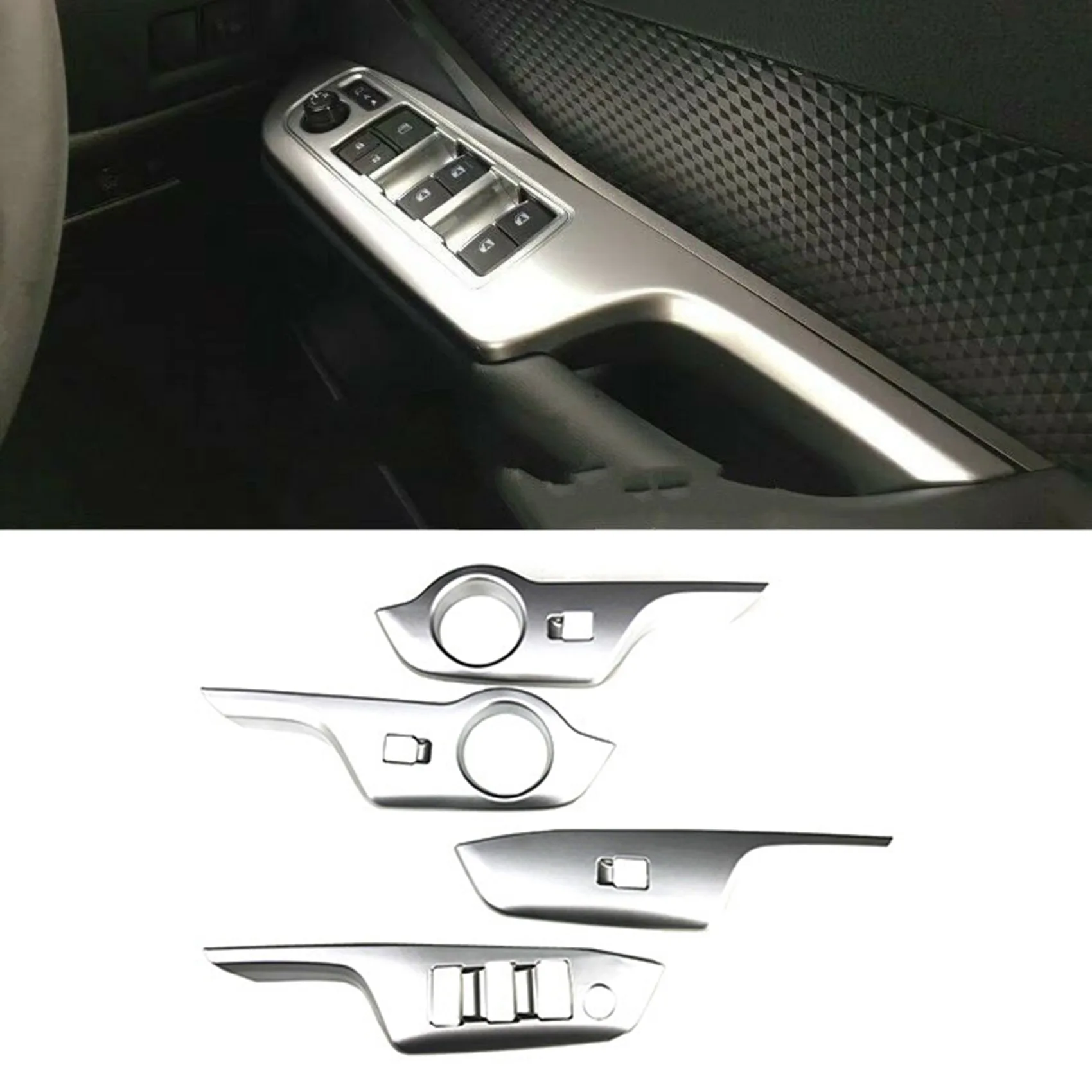 

For Toyota C-HR CHR 2016-2021 Window Switch Panel Cover Window Switch Panel Glass Lifting Control Matte Silver