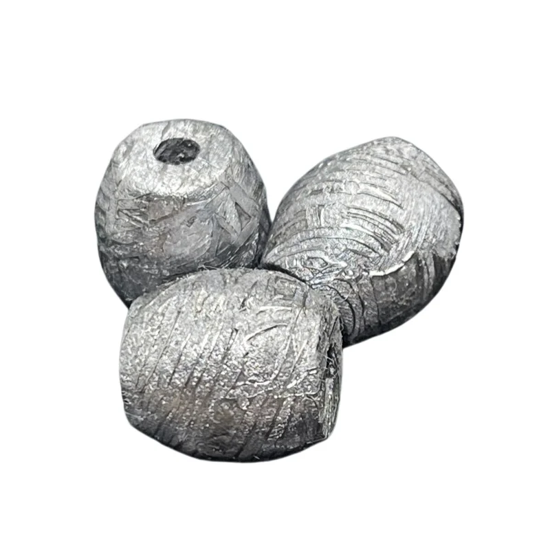 Natural Muonionalusta Meteorite Barrel Bead Hand Cut Polished Authentic Meteorite Texture Drilled Bead DIY Jewelry Supplies