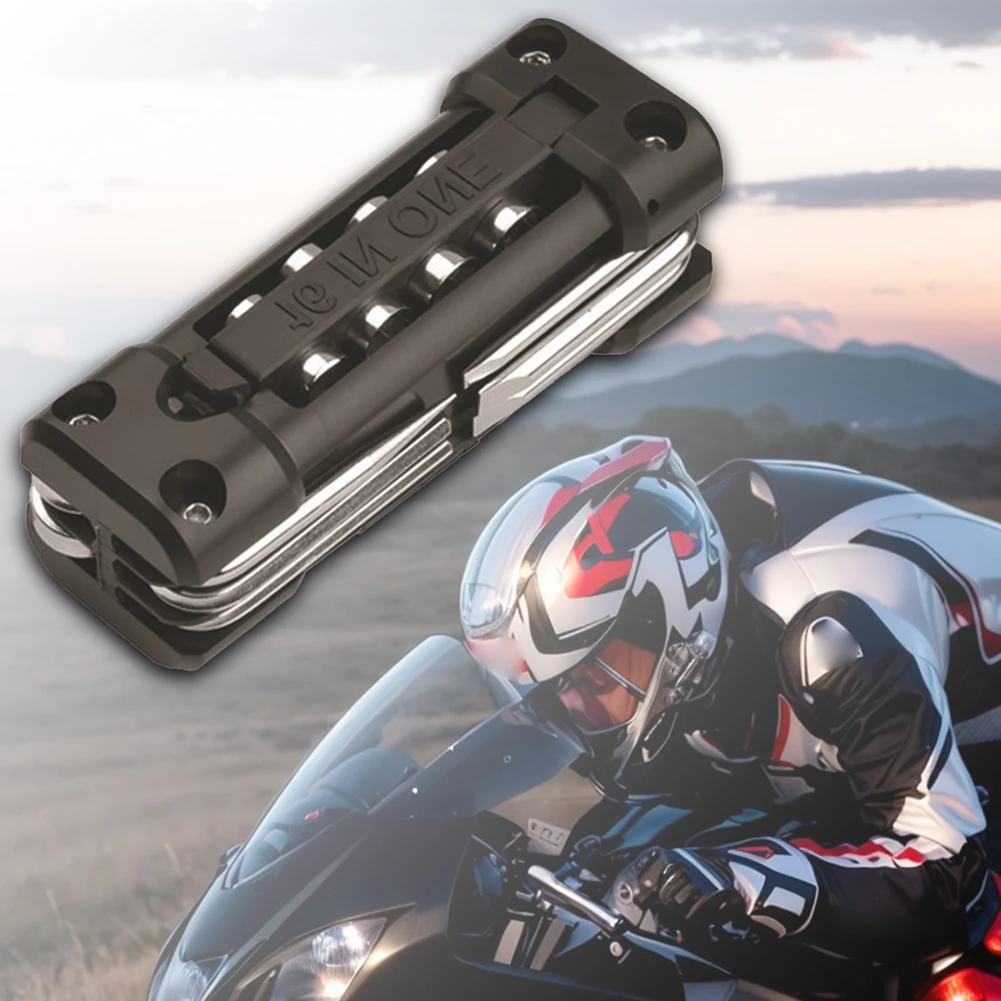 

Motorcycle Emergency Tool Kit Compact Stainless Steel ABS Durable Multi-Function Repair Tool for Motorbike Maintenance