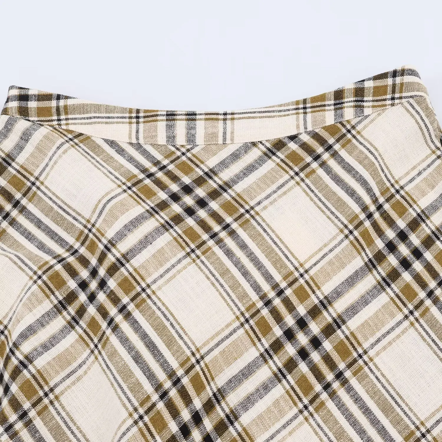 KONDALA Eleganter Lässiger Karierter Midirock für Damen, Trendiger Asymmetrischer Saum Rock, Neu 2026 Frühling Sommer Mode Damenrock – Detail 12