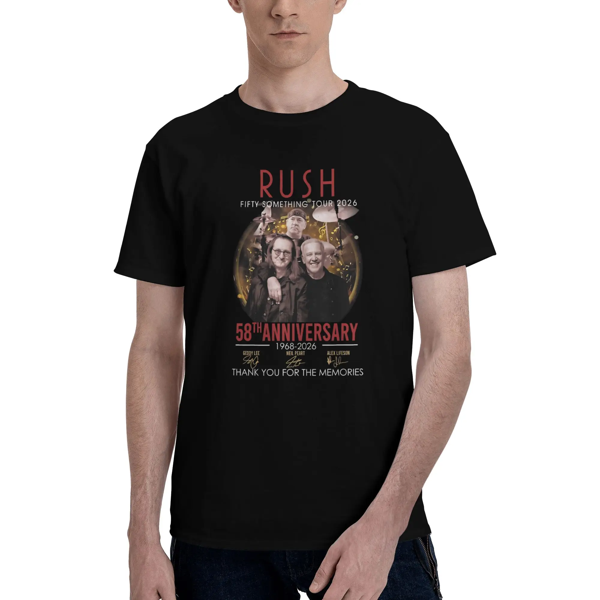 1 Piece Group Funny 100% Cotton T-Shirt Geddy Lees Tees Tops For Men