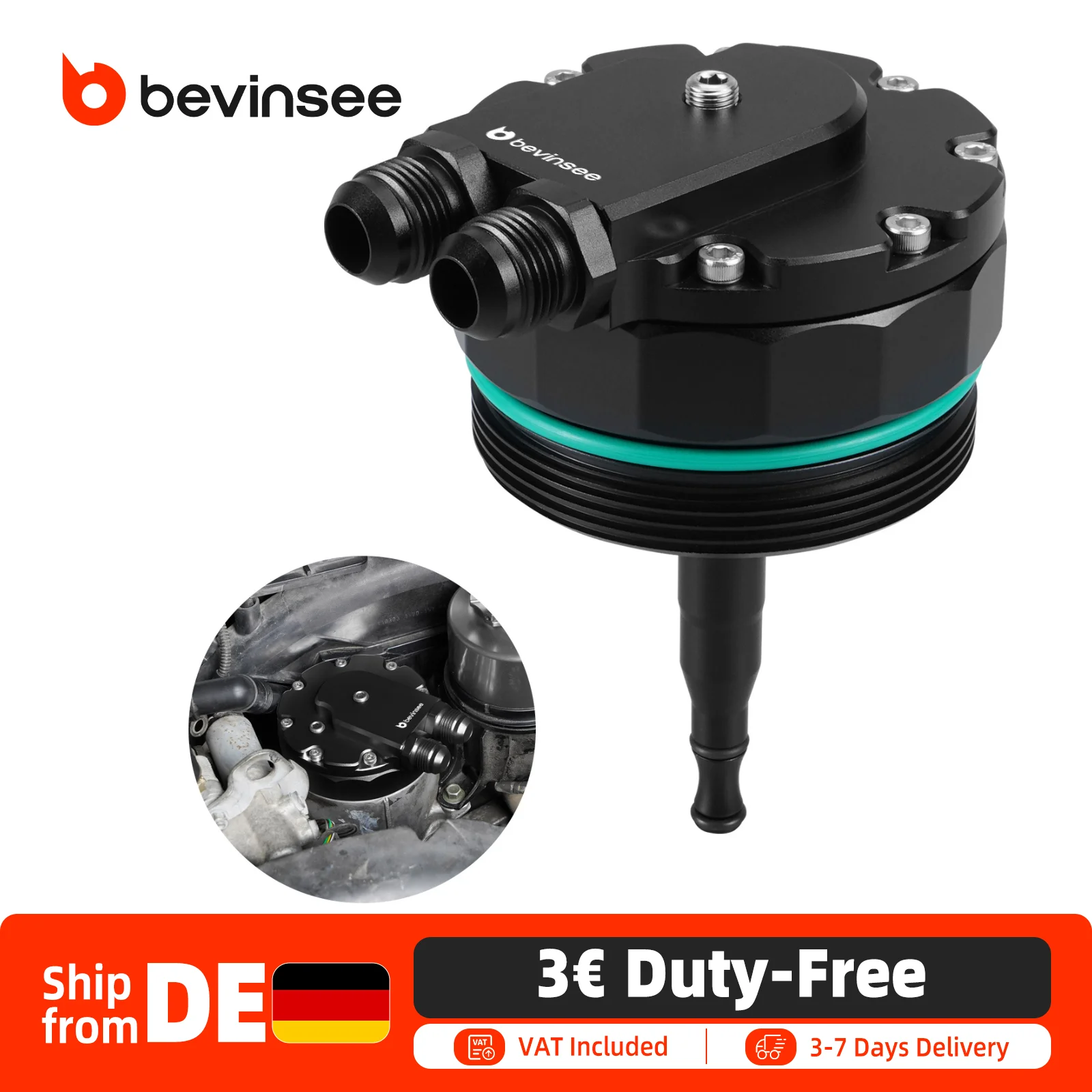 Tappo del radiatore dell'olio BEVINSEE per alloggiamento del filtro per BMW E46 330i 325i 323i 328i E39 525i 528i 530i E36 323i 328i E60 E61 525i 530i