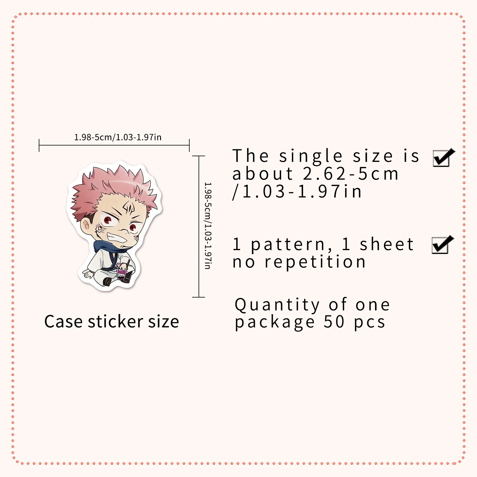 50PCS 주술회전 일본 애니메이션 귀여운 Q 버전 만화 DIY 장식용 노트북 폰 케이스 아이패드 방수 스티커 어린이 장난감