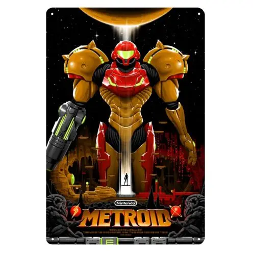 1p,Metroid Samus Video Game Metal Poster Tin Sign 20*30cm