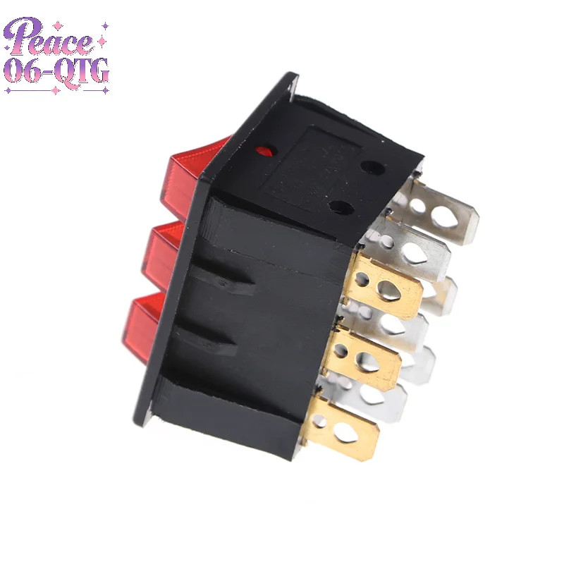 

1 шт. KCD3 34*40 большие кулисные переключатели с красным светом, трехпозиционный переключатель, 9 контактов, 2 положения